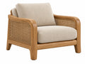 Fauteuil 75 x 80 x 82 cm en bois et rotin beige style naturel