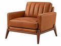 Fauteuil 85 x 85 x 85 cm en revêtement synthétique cognac style rétro
