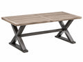 Table de jardin 200 x 100 cm en bois et métal marron noir style industriel