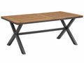 Table de jardin 200 x 100 x 75 cm bois et acier noir style industriel