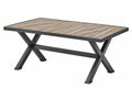Table de jardin 180 x 90 x 75 cm bois et métal noir style industriel