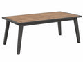 Table de jardin 200 x 100 x 75 cm en métal et plateau aspect bois marron noir - style contemporain