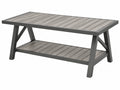 Table de jardin rectangulaire 180 x 90 cm aluminium gris style industriel avec tablette basse