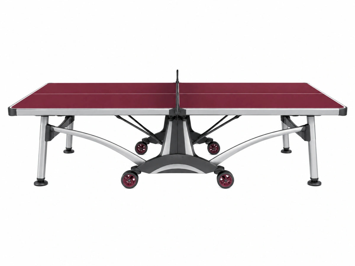 Table de tennis de table 274 x 152.5 x 76 cm rouge en panneau composite pliable avec roulettes