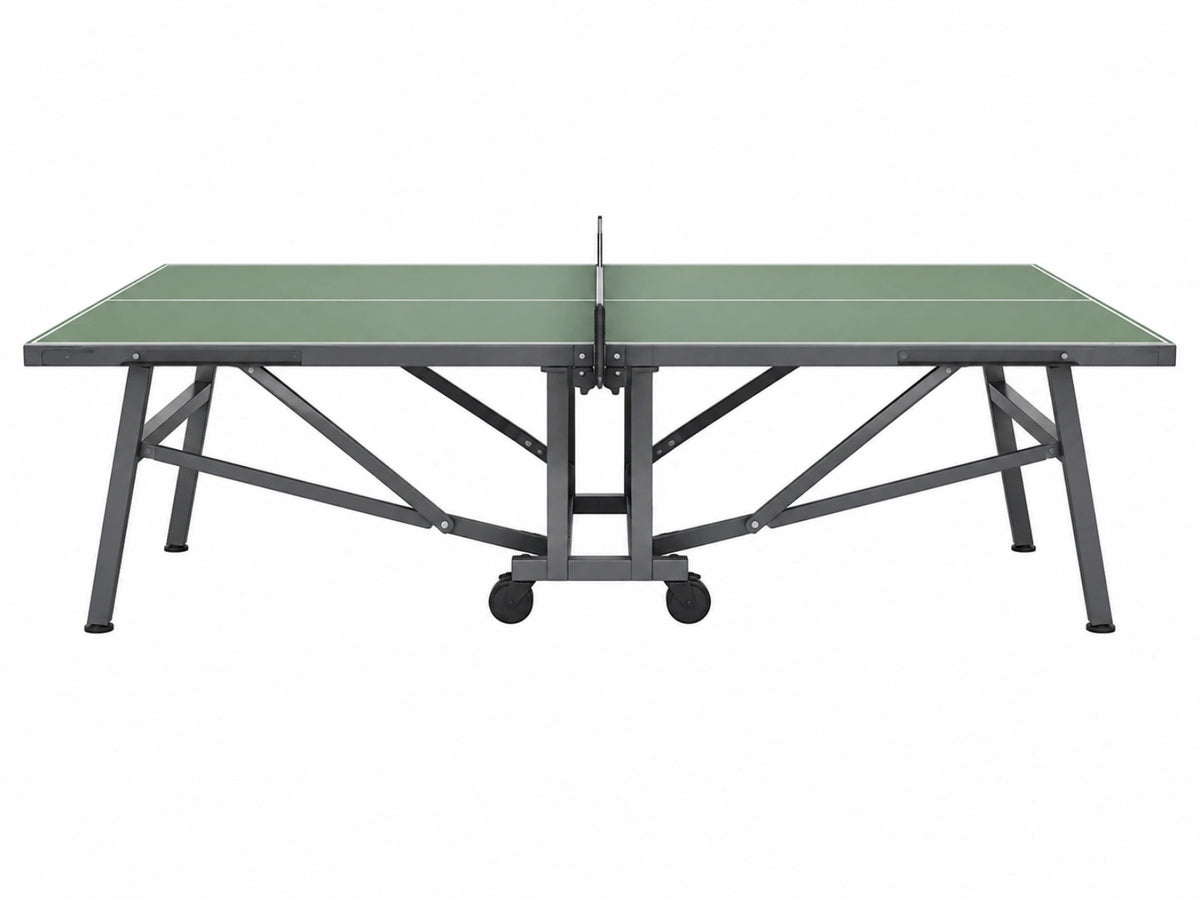 Table de tennis de table 274 x 152.5 x 76 cm acier vert pliable sur roulettes