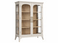 Vitrine 100 x 45 x 190 cm en bois et verre blanc style classique
