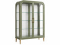 Vitrine 100 x 40 x 190 cm en bois et verre vert style contemporain